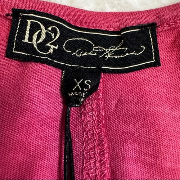 DG2 by Diane Gilman Pinkish Burgundy Cold Shoulder Top Shirt Size XS Ruffles NWT - Picture 5 of 9